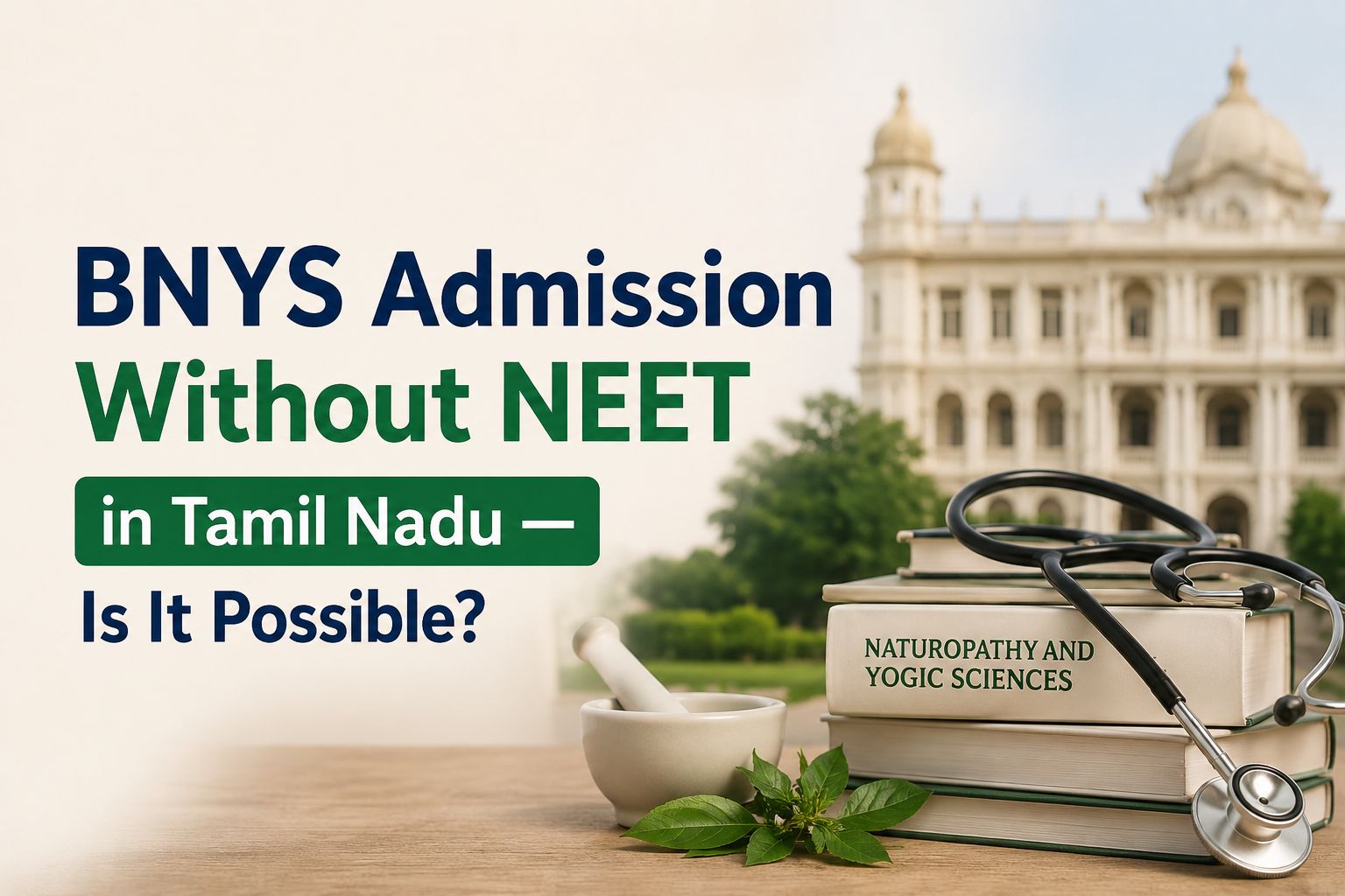 BNYS Admission Without NEET in Tamil Nadu — Is It Possible?