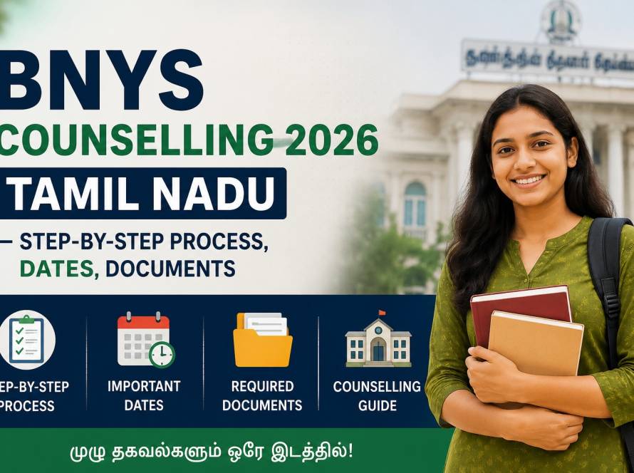 BNYS Counselling 2026 Tamil Nadu — Step-by-Step Process, Dates, Documents